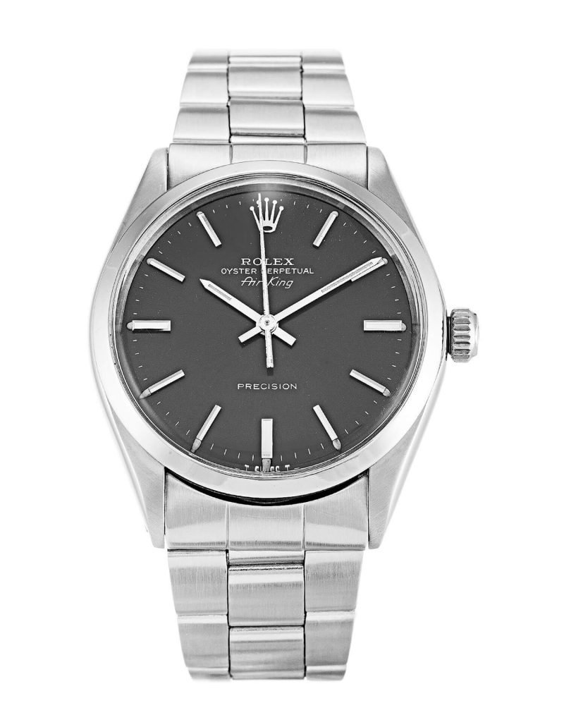 ROLEX AIR-KING GREY BATON DIAL STAINLESS STEEL MENS 5500 - Top Watches
