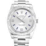 ROLEX AIR-KING SILVER QUARTER ARABIC DIAL STAINLESS STEEL MENS 114210 — Air king