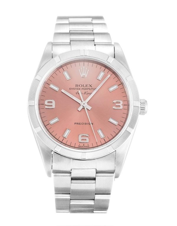 ROLEX AIR-KING SALMON QUARTER ARABIC DIAL STAINLESS STEEL MENS 14010M - Top Watches