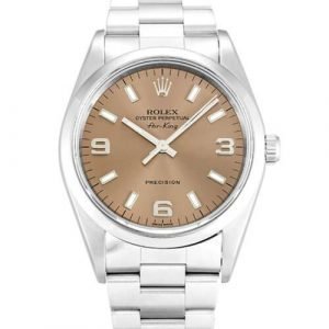 ROLEX AIR-KING SALMON QUARTER ARABIC DIAL STAINLESS STEEL MENS 14000 - Top Watches