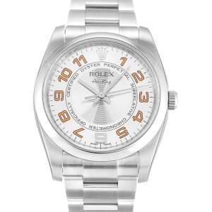 ROLEX AIR-KING SILVER ARABIC DIAL STAINLESS STEEL MENS 114200 - Top Watches