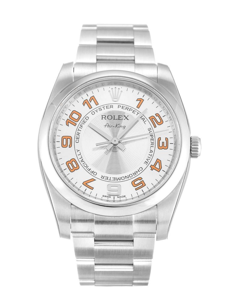 ROLEX AIR-KING SILVER ARABIC DIAL STAINLESS STEEL MENS 114200 - Top Watches