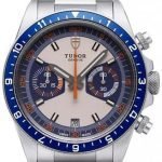 Replica Tudor Heritage Chrono Blue Grey Dial Steel Strap Mens Watch 70330B-95740