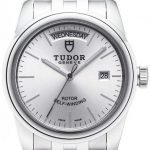 Replica Tudor Glamour Date Day Silver Dial Steel Strap Mens Watch 56000-1