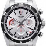 Replica Tudor Grantour Chrono Silver Dial Steel Strap Mens Watch 20530N-2