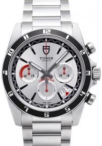 Replica Tudor Grantour Chrono Silver Dial Steel Strap Mens Watch 20530N-2