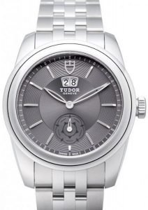 Replica Tudor Glamour Double Date Black Dial Folding Clasp Mens Watch 57000-4