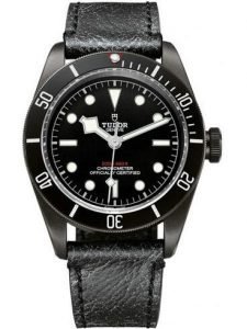 Replica Tudor Heritage Black Bay Dark 41 mm PVD Steel Case Leather Bracelet Watch 79230DK-01