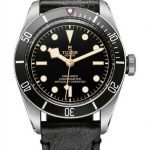 Replica Tudor Heritage Black Bay Matt Black Disc Leather Strap Watch 79230N-01