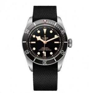 Replica Tudor Heritage Black Bay Matt Black Disc Black Fabric Strap Watch 79230N