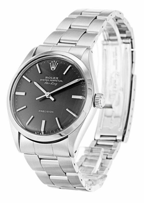 ROLEX AIR-KING GREY BATON DIAL STAINLESS STEEL MENS 5500 - Top Watches