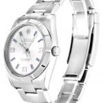 ROLEX AIR-KING SILVER QUARTER ARABIC DIAL STAINLESS STEEL MENS 114210 - Top Watches