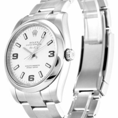 ROLEX AIR-KING WHITE QUARTER ARABIC DIAL STAINLESS STEEL MENS 114200 - Top Watches