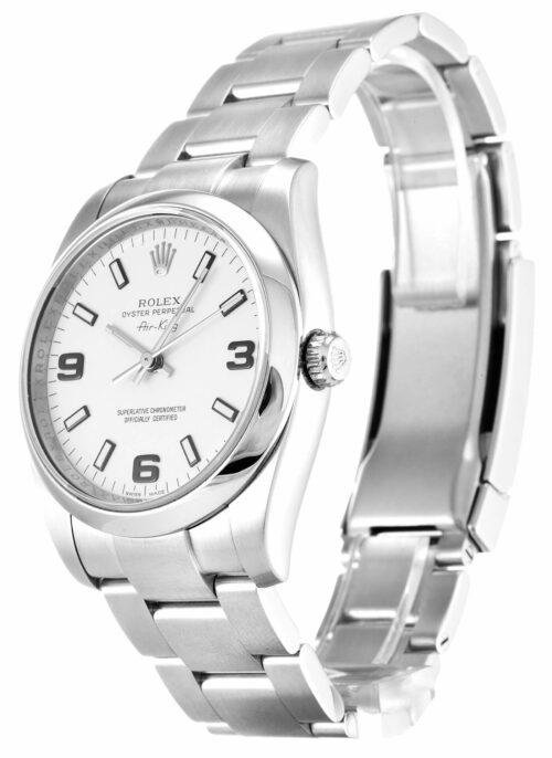ROLEX AIR-KING WHITE QUARTER ARABIC DIAL STAINLESS STEEL MENS 114200 - Top Watches