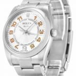 ROLEX AIR-KING SILVER ARABIC DIAL STAINLESS STEEL MENS 114200 - Top Watches
