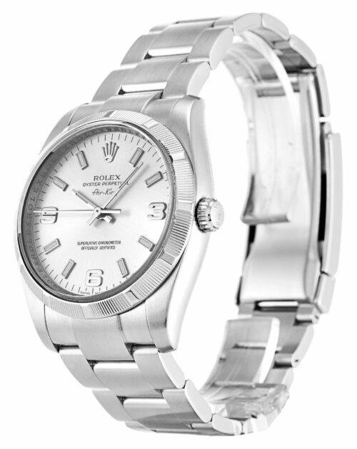 ROLEX AIR-KING SILVER QUARTER ARABIC DIAL STAINLESS STEEL MENS 114210 - Top Watches