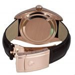 ky-Dweller Everose Gold on Brown Leather Strap 326135 - Top Watches