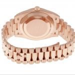 ROLEX DAY DATE 40 PRESIDENT ROSE GOLD FLUTED BEZEL CHOCOLATE STICK DIAL ON PRESIDENTAL BRACELET 40MM - Top Watches