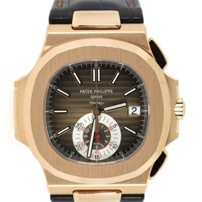 Patek Philippe Nautilus Chronograph Tiffany & Co 18K Rose Gold Watch 5980R-001