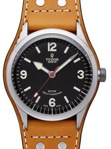 Replica Tudor Heritage Ranger Black Dial Calfskin Strap Mens Watch 79910-1