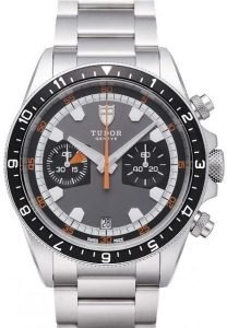 Replica Tudor Heritage Chrono Grey Dial Steel Strap Mens Watch 70330N-2