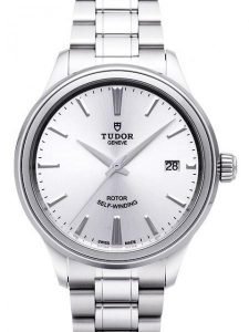 Replica Tudor Style 38mm Silver Dial Steel Strap Mens Watch 12500