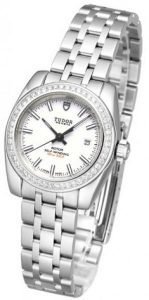 Replica Tudor Classic Date Mother Of Pearl Dial Steel Strap Ladies Watch 22020-1