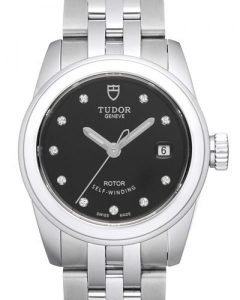 Replica Tudor Glamour Date Black Dial Stee Strap Ladies Watch 51000-1