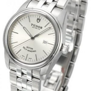 Replica Tudor Glamour Date Silver Dial Steel Strap Ladies Watch 53000-1