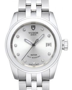 Replica Tudor Glamour Date Silver Dial Steel Strap Ladies Watch 51000-5
