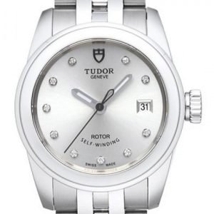 Replica Tudor Glamour Date Silver Dial Steel Strap Ladies Watch 51000-5
