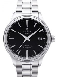 Replica Tudor Style 38mm Black Dial Steel Strap Mens Watch 12500-1