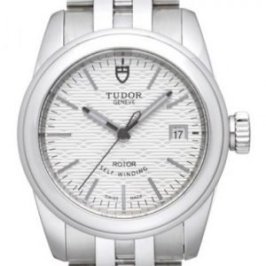 Replica Tudor Glamour Date Silver Dial Folding Clasp Ladies Watch 51000-4