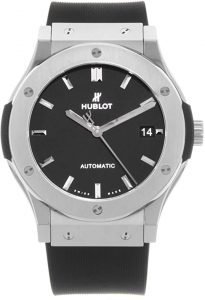 HUBLOT HUBLOT CLASSIC FUSION BLACK MAGIC  BLACK CERAMIC RUBBER STRAP replica