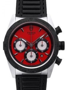 Replica Tudor Fastrider Chronograph Red Dial Calfskin Strap Mens Watch 42010N-1