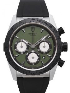 Replica Tudor Fastrider Chronograph Green Dial Rubber Strap Mens Watch 42010N-2