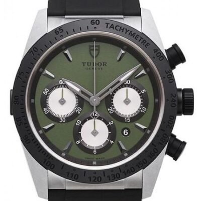Replica Tudor Fastrider Chronograph Green Dial Rubber Strap Mens Watch 42010N-2 - DrWatch Premium Watch