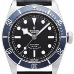 Replica Tudor Heritage Black Bay Black Dial Leather Strap Mens Watch 79220B-1
