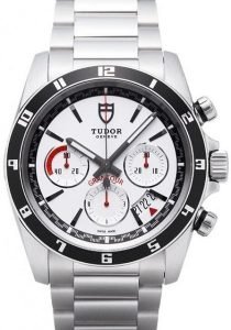 Replica Tudor Grantour Chrono White Dial Steel Strap Mens Watch 20530N-3