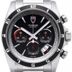 Replica Tudor Grantour Chrono Bay Black Dial Steel Strap Mens Watch 20530N-1