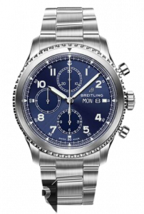 Replica Breitling Navitimer 8 Chronograph Blue Dial Steel Bracelet Watch