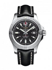Replica Breitling Colt 41 Automatic Black Dial Black Leather Men's Watch A1731311/BE90-428X