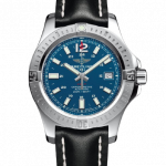 Replica Breitling Colt 41 Automatic Blue Dial Black Leather Men's Watch