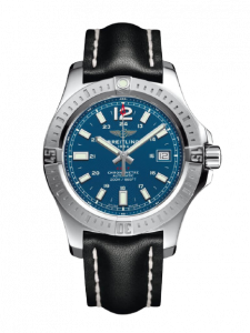 Replica Breitling Colt 41 Automatic Blue Dial Black Leather Men's Watch
