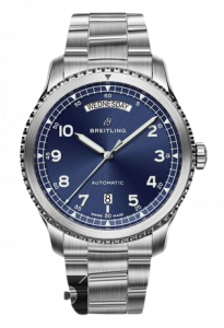 Replica Breitling Navitimer 8 Day & Date Blue Dial Bracelet Watch