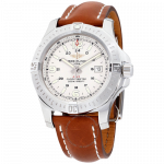 Replica Breitling Colt 44 Quartz Silver Dial Brown Leather Strap Men's Watch A7438811/G792-437X