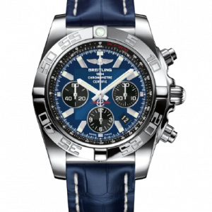 Replica Breitling Chronomat 44 Stainless Steel/Blackeye Blue/Croco/Pin AB011012/C789/731P/A20BA.1