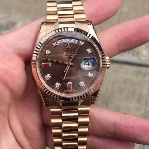 ROLEX PRESIDENT DAY-DATE BROWN DIAMOND118205 - Top Watches