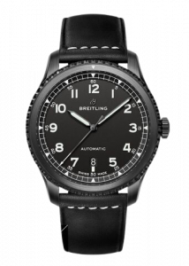 Replica Breitling Navitimer 8 Automatic Blacksteel | Black Dial Leather Strap Watch