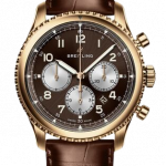 Replica Breitling Navitimer 8 B01 18ct Red Gold | Bronze Dial Leather Strap Watch